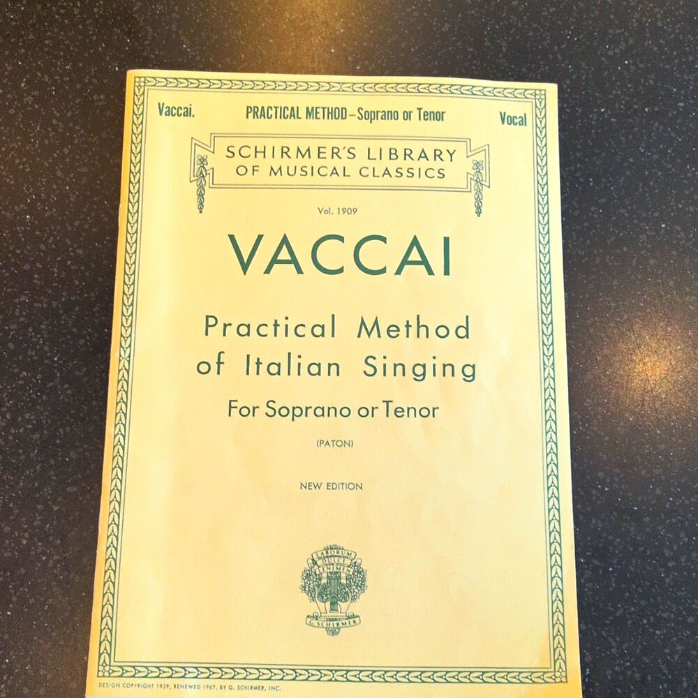 G. Schirmer Nicola Vaccai Italian Singing Method Soprano/Tenor Solo HL50262800